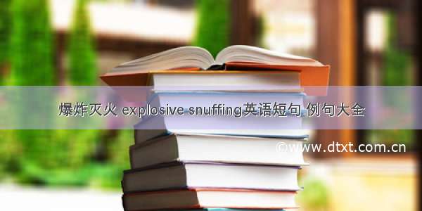 爆炸灭火 explosive snuffing英语短句 例句大全